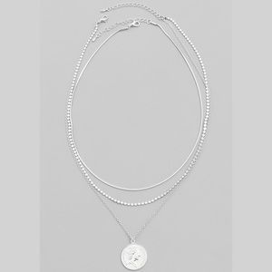 🆕 Silver Coin 3 Layer Fashion Boho Necklace
